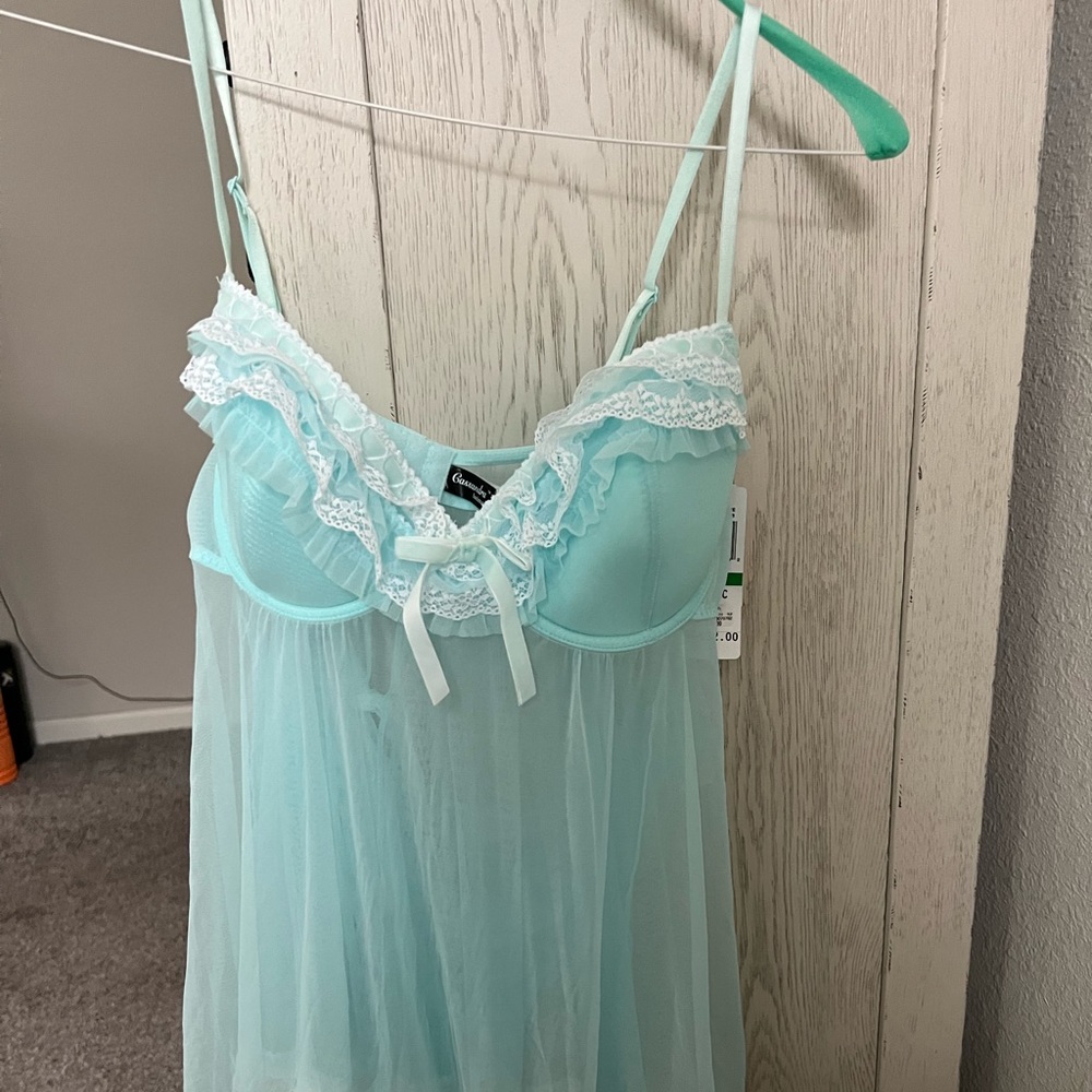 Lingerie from Cassandra Intimates at Dillards Light blue with white lace. NWT